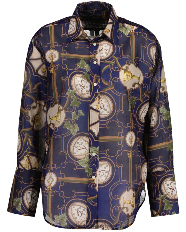 Frauen American-Luxe-Hemd aus Baumwollseide mit entspannter Passform 0LP6X586 GANT Abendblau