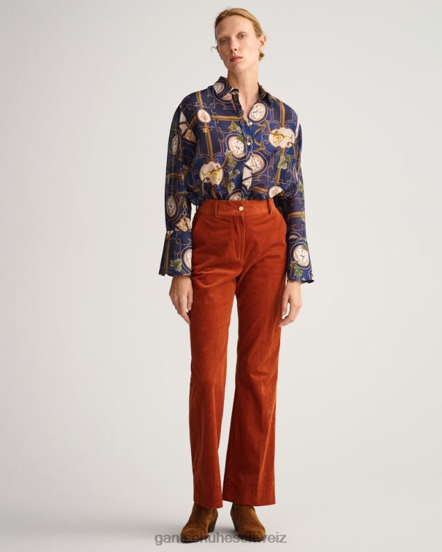 Frauen American-Luxe-Hemd aus Baumwollseide mit entspannter Passform 0LP6X586 GANT Abendblau