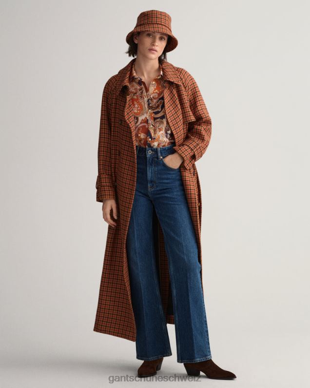 Frauen Normal geschnittenes Paisley-Hemd aus Baumwollseide 0LP6X580 GANT goldorange