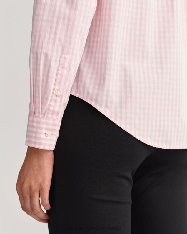 Frauen Regular-Fit-Hemd aus Wollstoff mit Gingham-Karomuster 0LP6X592 GANT adrettes Rosa