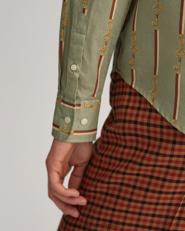 Frauen Regular-Fit-Hemd aus amerikanischem Luxus-Baumwoll-Voile 0LP6X583 GANT porzellangrün