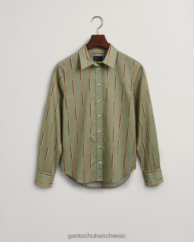 Frauen Regular-Fit-Hemd aus amerikanischem Luxus-Baumwoll-Voile 0LP6X583 GANT porzellangrün