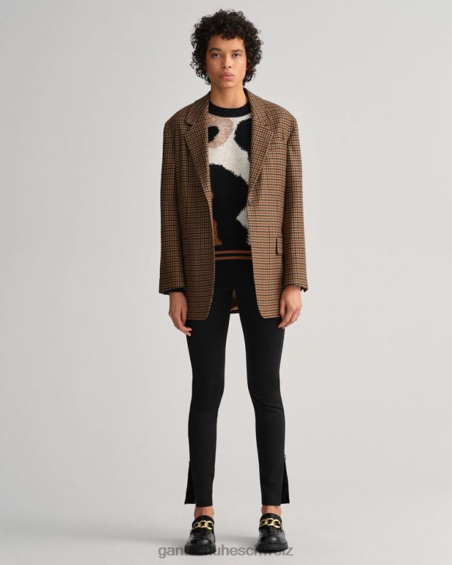 Frauen Jersey-Leggings mit seitlichem Reißverschluss 0LP6X739 GANT Ebenholzschwarz