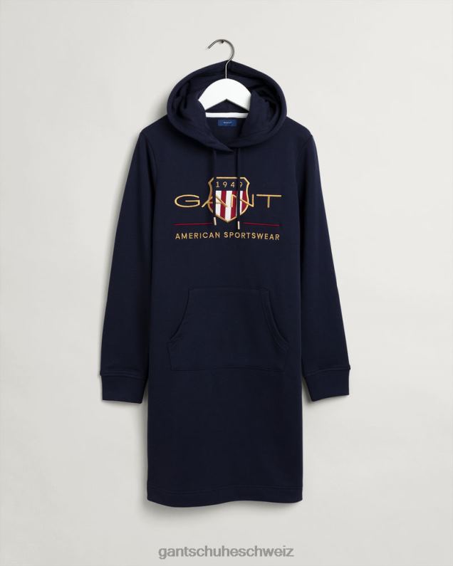 Frauen Archive Shield Hoodie-Kleid 0LP6X648 GANT Abendblau