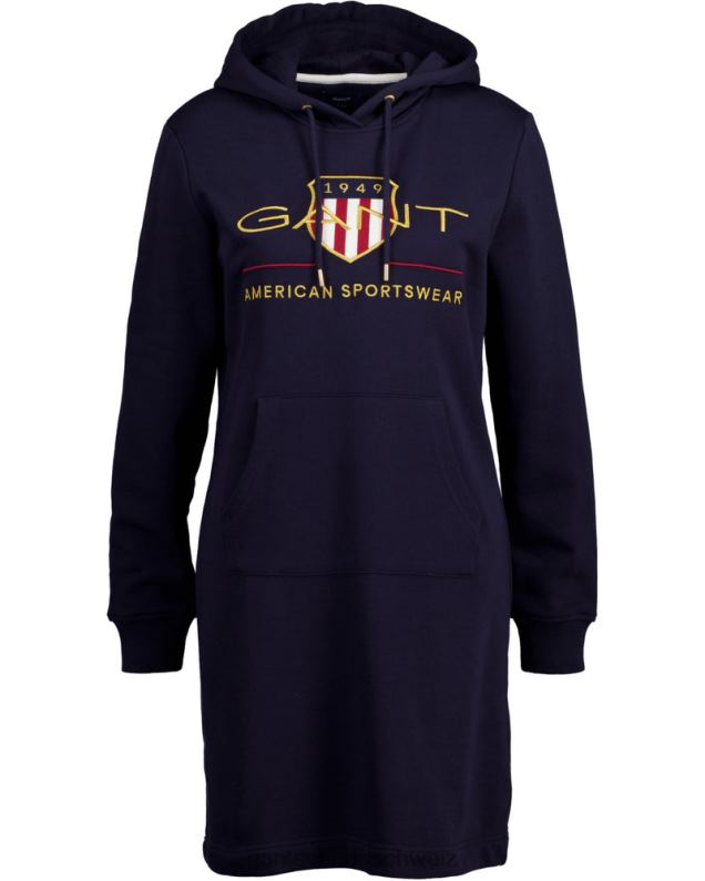 Frauen Archive Shield Hoodie-Kleid 0LP6X648 GANT Abendblau