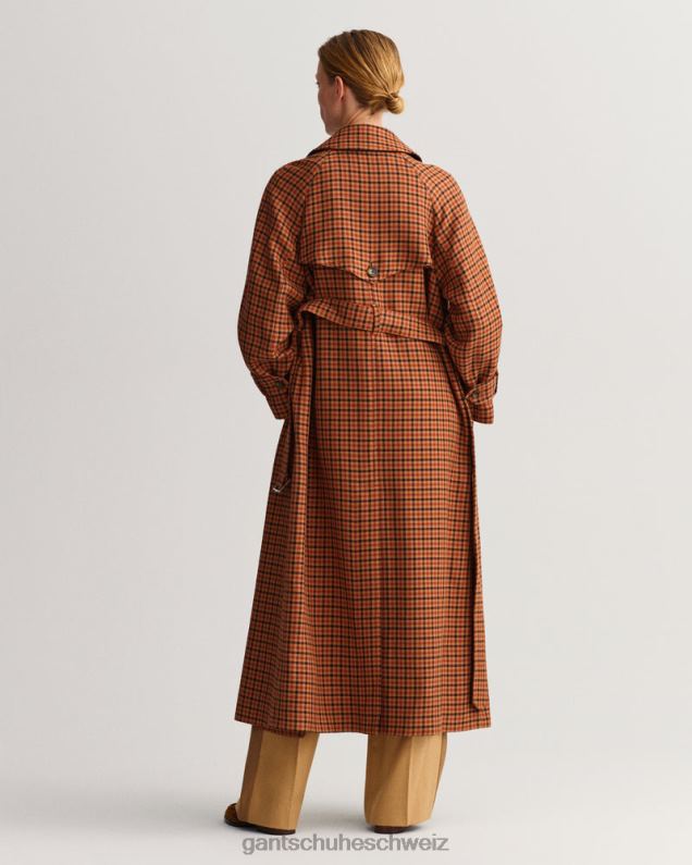 Frauen Karierter Trenchcoat 0LP6X763 GANT goldorange