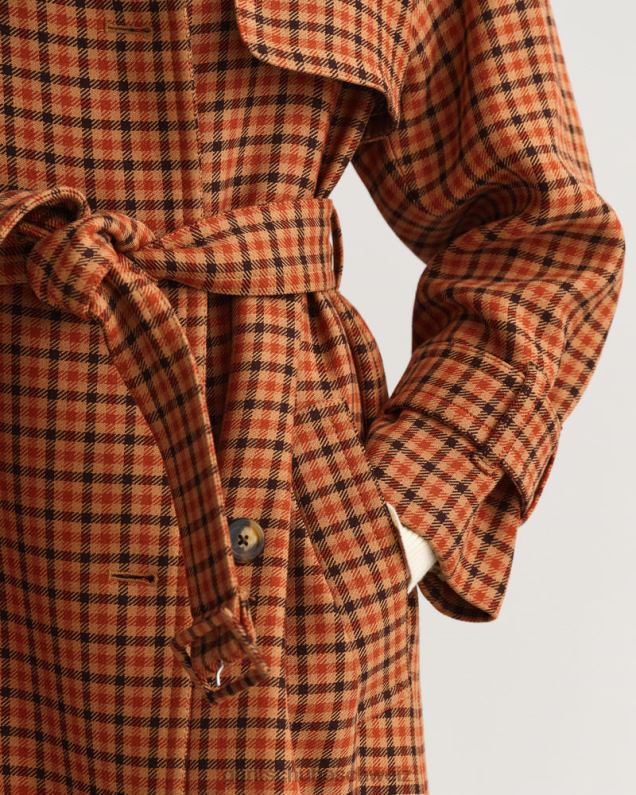 Frauen Karierter Trenchcoat 0LP6X763 GANT goldorange