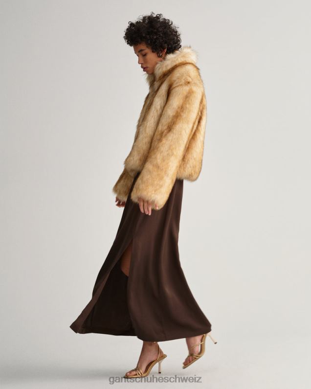 Frauen Kurze Jacke aus Kunstfell 0LP6X750 GANT Leinen