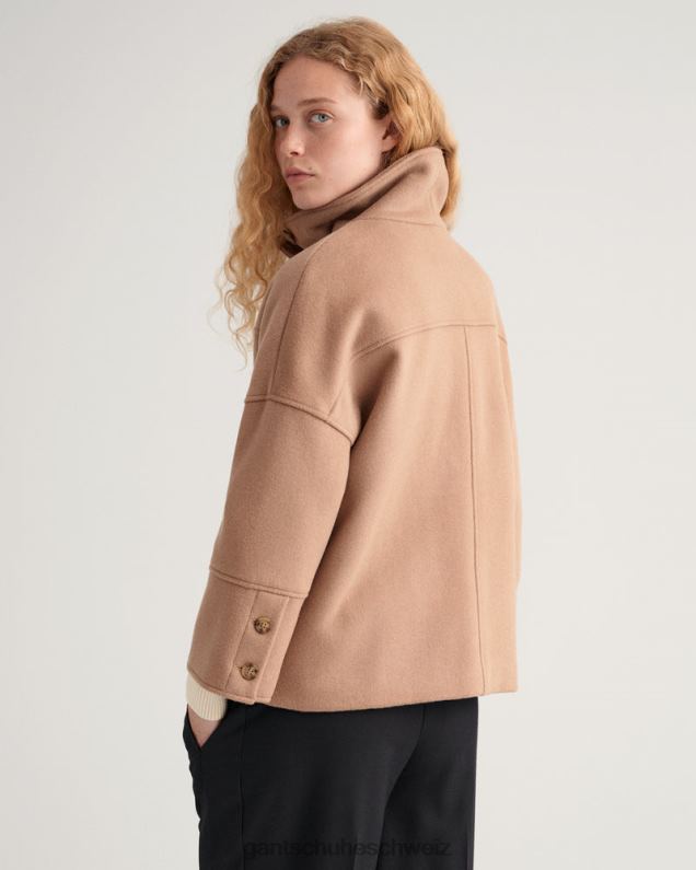 Frauen Kurze Jacke aus Wollmischung 0LP6X755 GANT warmes Khaki