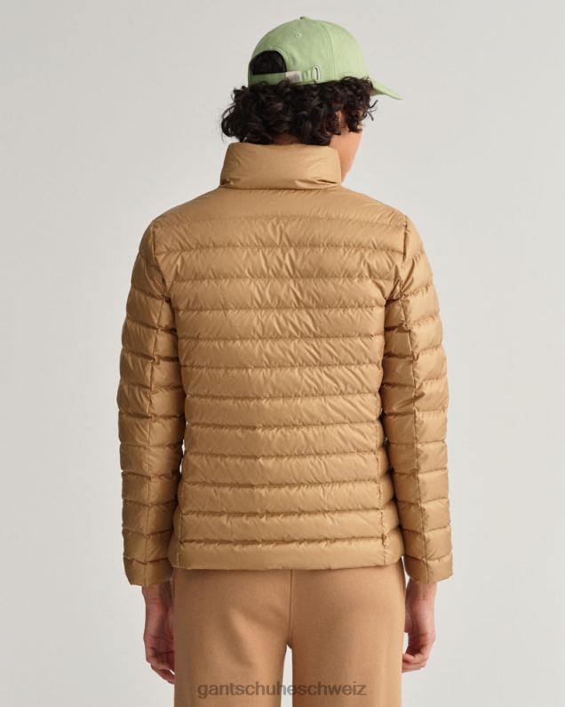 Frauen leichte Daunenjacke 0LP6X760 GANT warmes Khaki