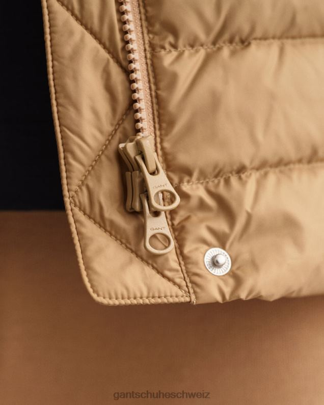 Frauen leichte Daunenjacke 0LP6X760 GANT warmes Khaki