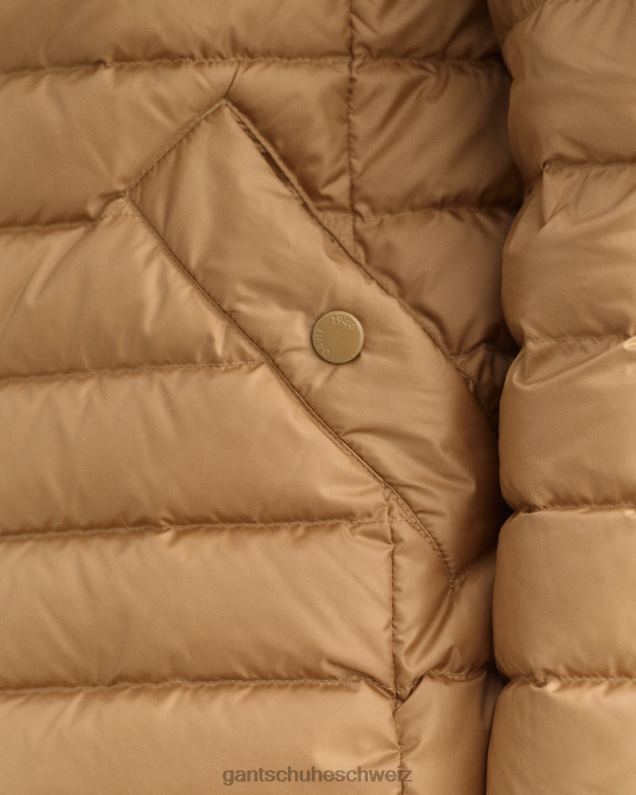 Frauen leichte Daunenjacke 0LP6X760 GANT warmes Khaki