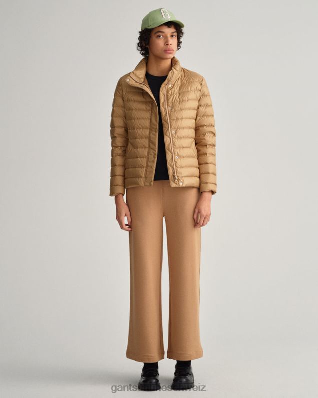 Frauen leichte Daunenjacke 0LP6X760 GANT warmes Khaki