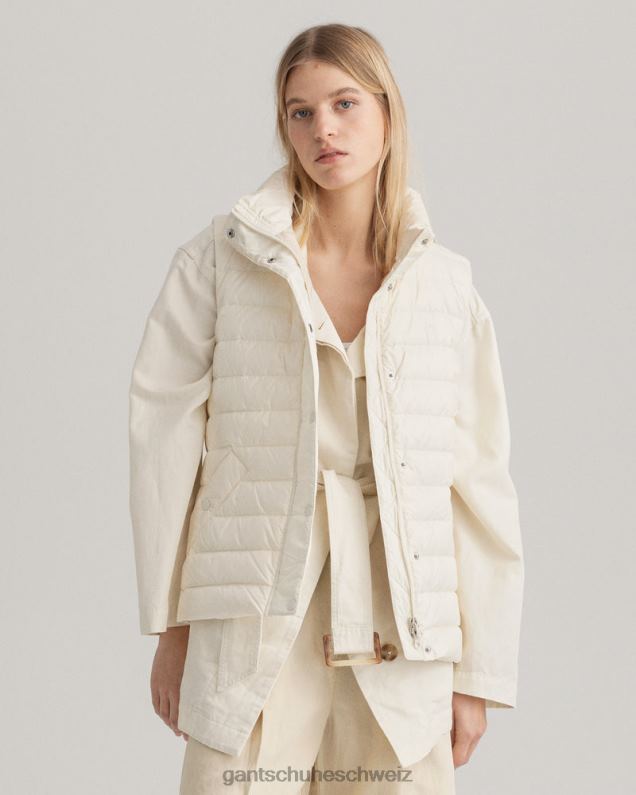 Frauen leichte Daunenweste 0LP6X756 GANT Creme