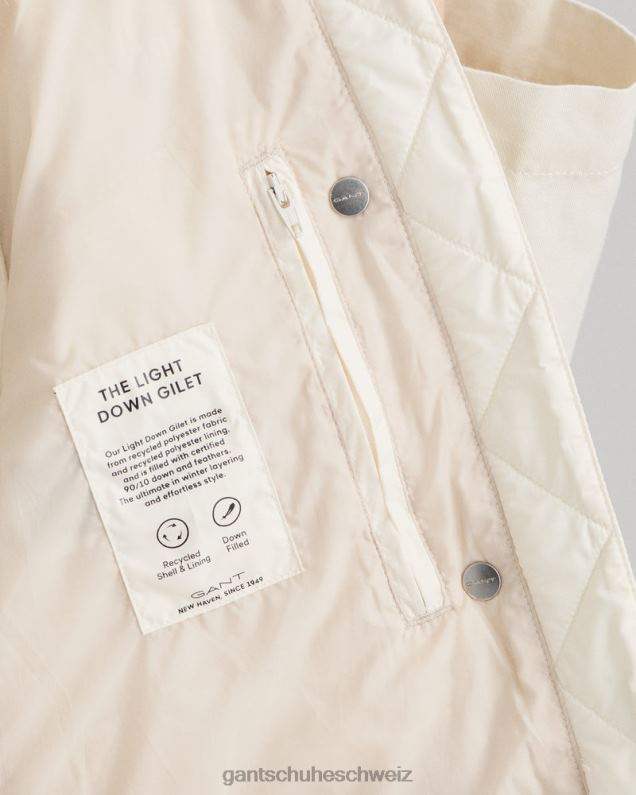 Frauen leichte Daunenweste 0LP6X756 GANT Creme