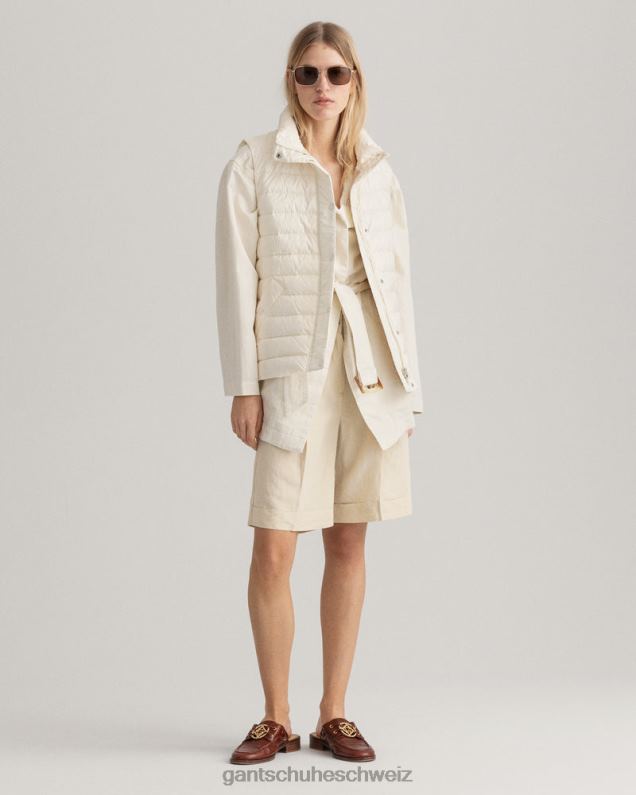 Frauen leichte Daunenweste 0LP6X756 GANT Creme