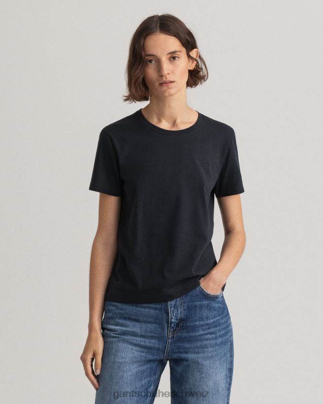 Frauen Original-T-Shirt 0LP6X616 GANT Schwarz