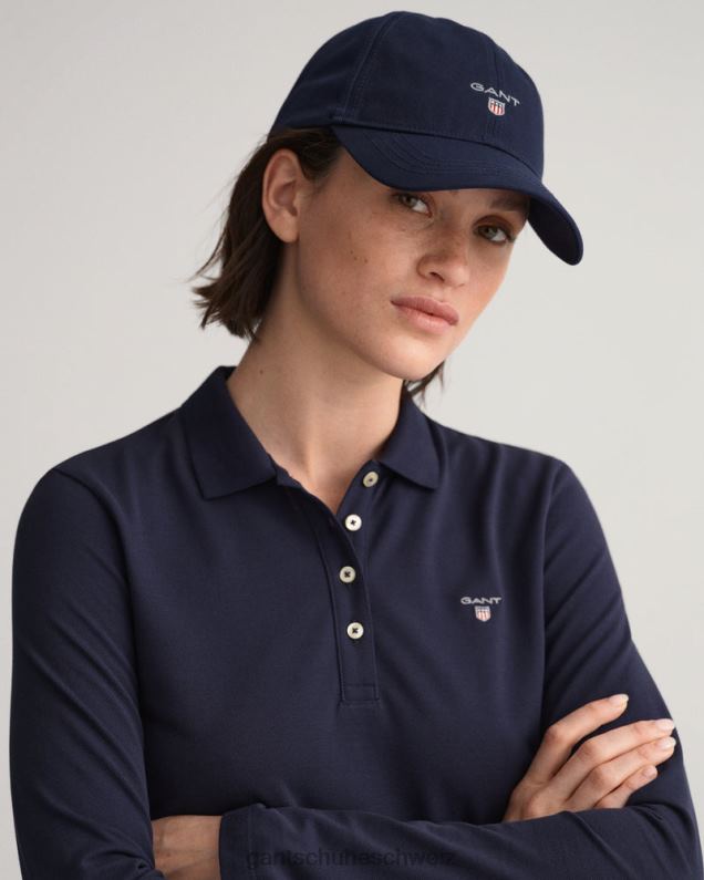 Frauen Original langärmliges Piqué-Poloshirt 0LP6X629 GANT Abendblau