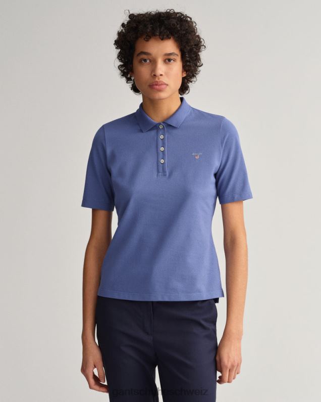 Frauen Originales Piqué-Poloshirt mit langen und kurzen Ärmeln 0LP6X633 GANT Hurrikanblau