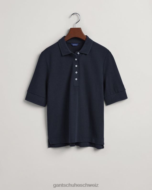 Frauen Piqué-Poloshirt mit Detailkragen 0LP6X602 GANT Abendblau