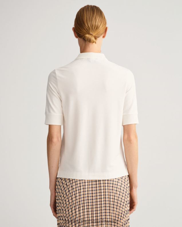 Frauen Piqué-Poloshirt mit Detailkragen 0LP6X605 GANT Eierschale