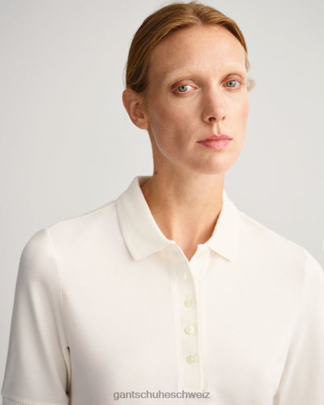Frauen Piqué-Poloshirt mit Detailkragen 0LP6X605 GANT Eierschale