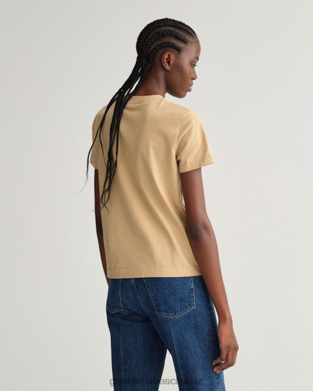 Frauen T-Shirt mit Archivschild 0LP6X608 GANT Haselholzbeige