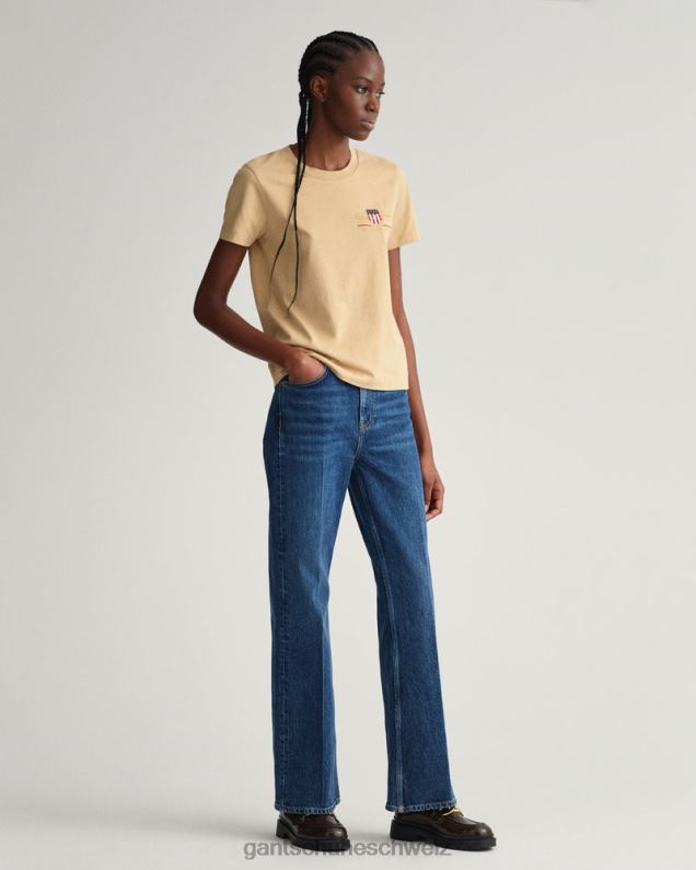 Frauen T-Shirt mit Archivschild 0LP6X608 GANT Haselholzbeige