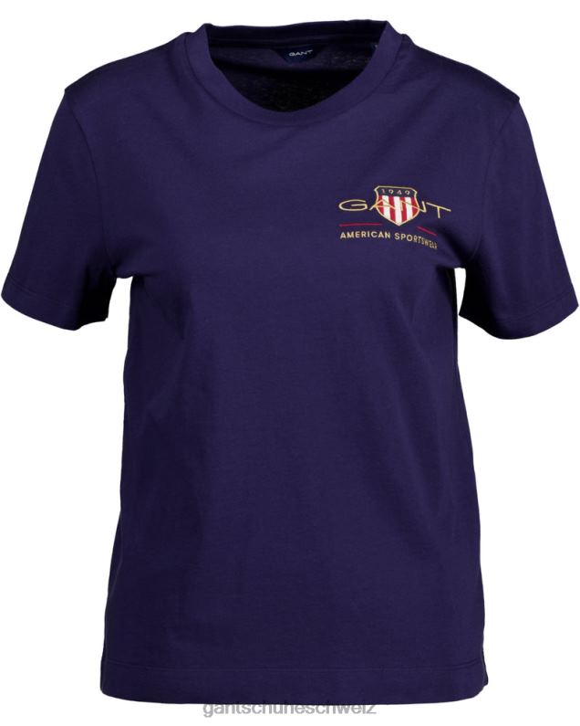 Frauen T-Shirt mit Archivschild 0LP6X612 GANT Abendblau