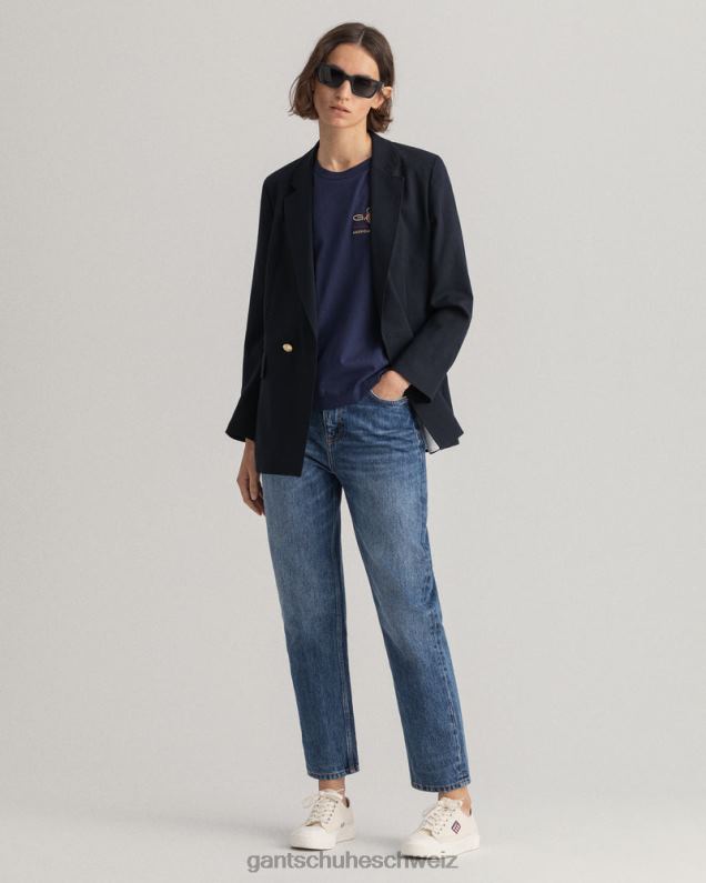 Frauen T-Shirt mit Archivschild 0LP6X612 GANT Abendblau