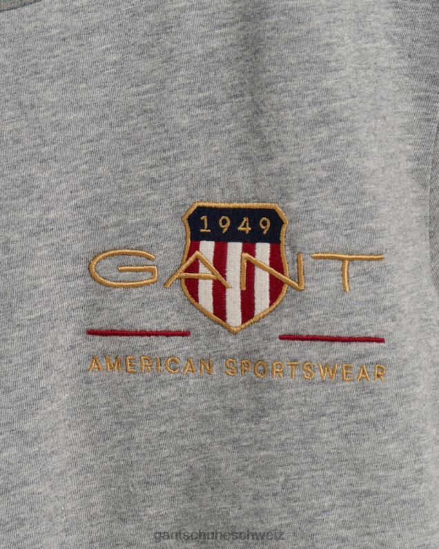 Frauen T-Shirt mit Archivschild 0LP6X613 GANT graue Melange