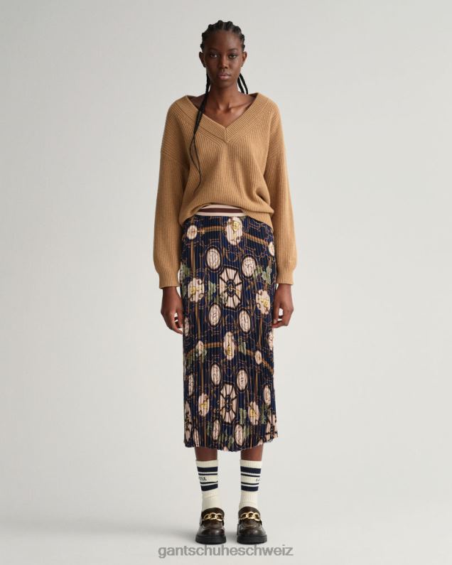 Frauen Amerikanischer Luxus-Faltenrock 0LP6X649 GANT Abendblau