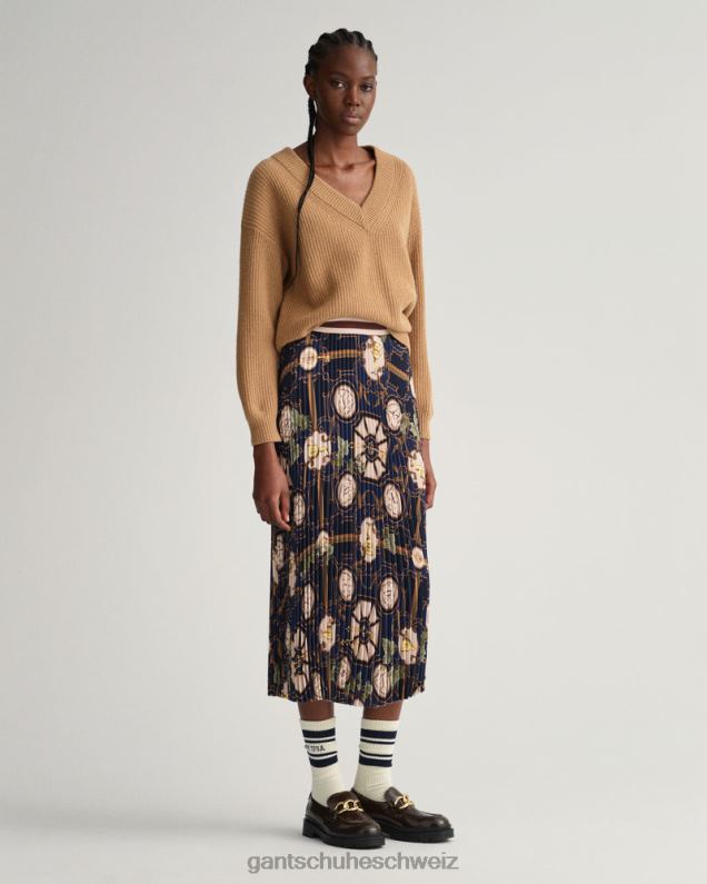 Frauen Amerikanischer Luxus-Faltenrock 0LP6X649 GANT Abendblau