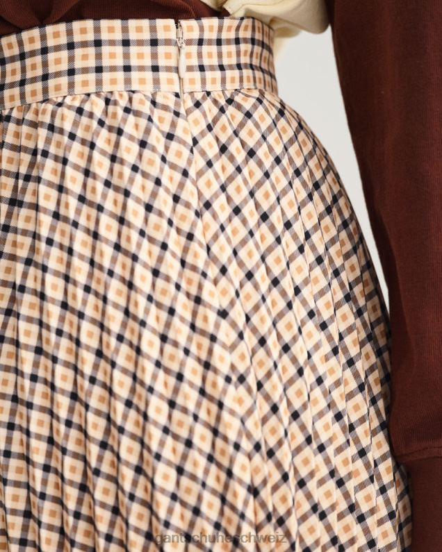 Frauen Karierter Faltenrock 0LP6X651 GANT Toffeebeige