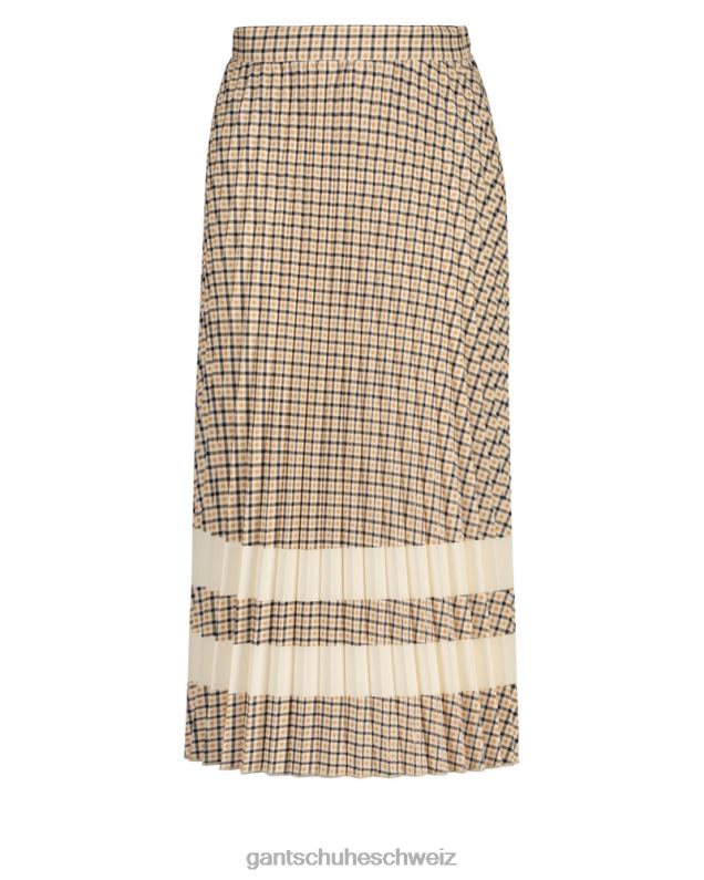 Frauen Karierter Faltenrock 0LP6X651 GANT Toffeebeige