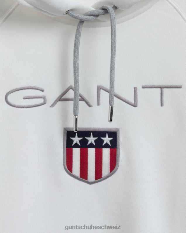 Frauen Damen Shield Sweat Kapuzenpullover 0LP6X732 GANT Eierschale