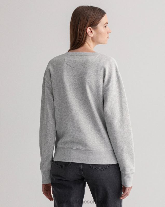 Frauen Originelles Sweatshirt mit Rundhalsausschnitt 0LP6X737 GANT hellgrau meliert