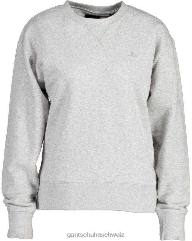 Frauen Originelles Sweatshirt mit Rundhalsausschnitt 0LP6X737 GANT hellgrau meliert