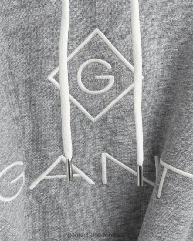 Frauen Sweatshirt-Kapuzenpullover mit Logo 0LP6X722 GANT graue Melange
