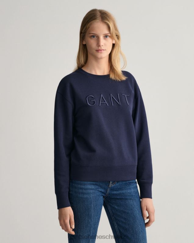 Frauen Ton-in-Ton-Pullover mit Rundhalsausschnitt 0LP6X710 GANT Abendblau