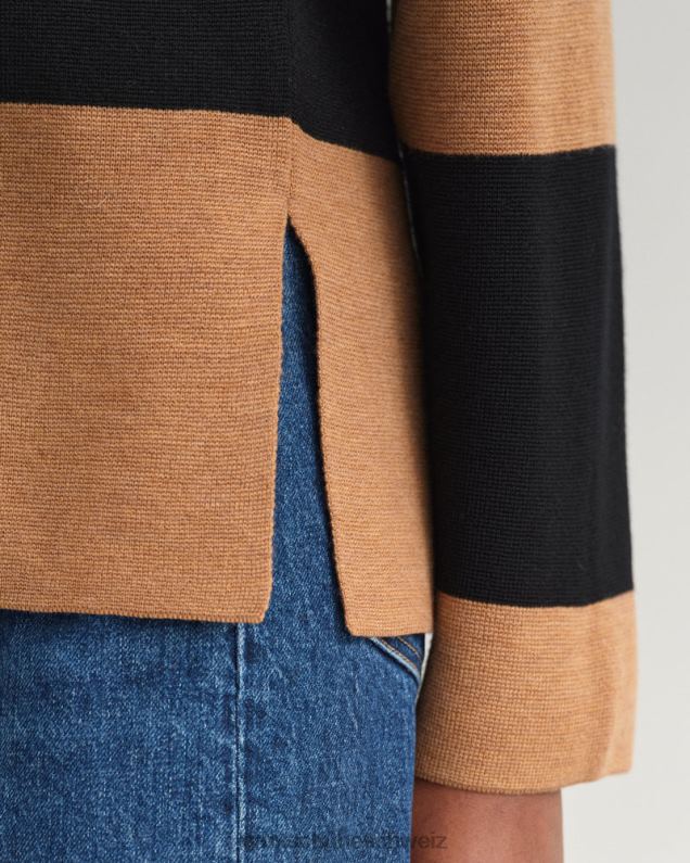 Frauen Gestreifter schwerer Rugger 0LP6X658 GANT geröstete Walnuss