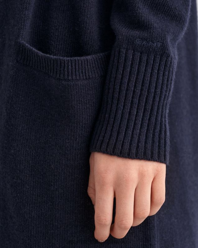 Frauen Lange Strickjacke aus Wolle 0LP6X688 GANT Abendblau