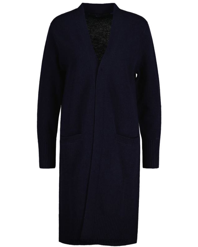 Frauen Lange Strickjacke aus Wolle 0LP6X688 GANT Abendblau