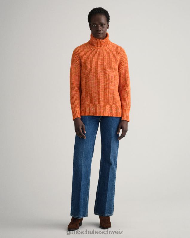 Frauen Mehrfarbiger Rollkragenpullover 0LP6X654 GANT goldorange