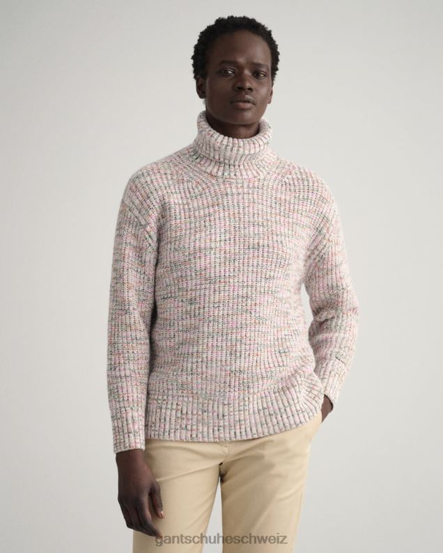 Frauen Mehrfarbiger Rollkragenpullover 0LP6X656 GANT Creme