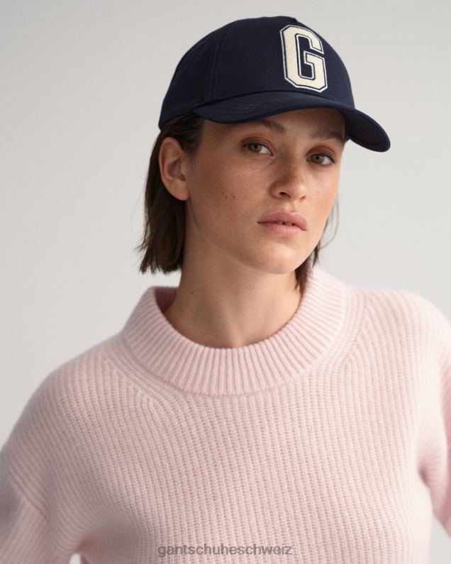 Frauen Pullover aus gerippter Wolle mit Rundhalsausschnitt 0LP6X707 GANT silberne Pfingstrose