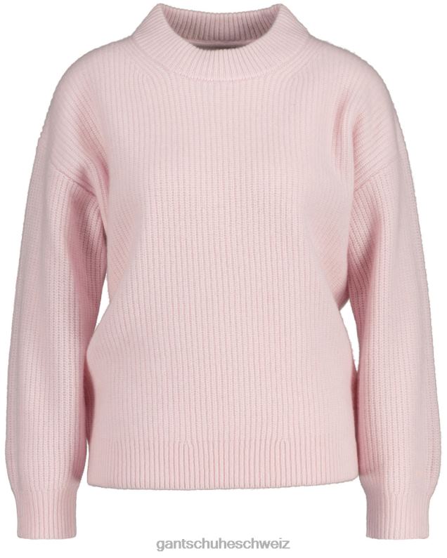 Frauen Pullover aus gerippter Wolle mit Rundhalsausschnitt 0LP6X707 GANT silberne Pfingstrose