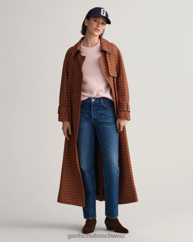 Frauen Pullover aus gerippter Wolle mit Rundhalsausschnitt 0LP6X707 GANT silberne Pfingstrose