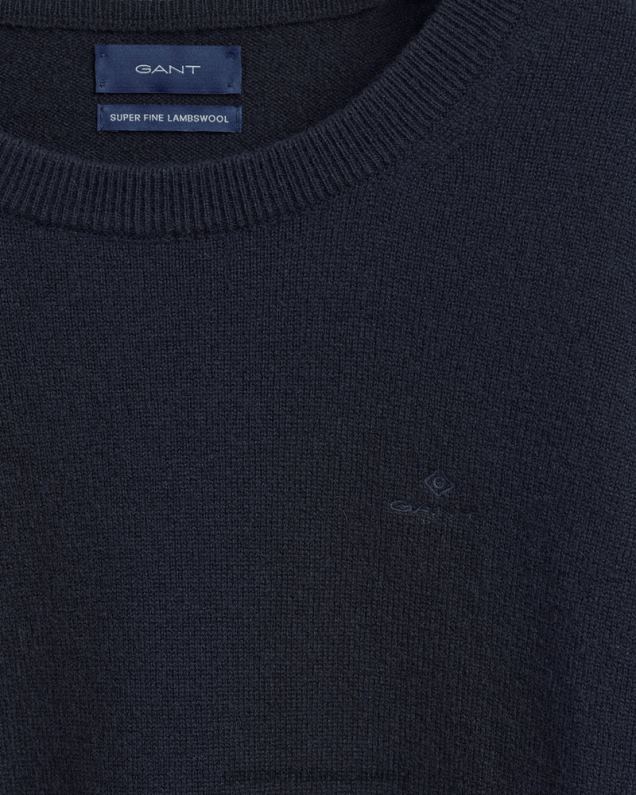 Frauen Pullover aus superfeiner Lammwolle mit Rundhalsausschnitt 0LP6X665 GANT Abendblau