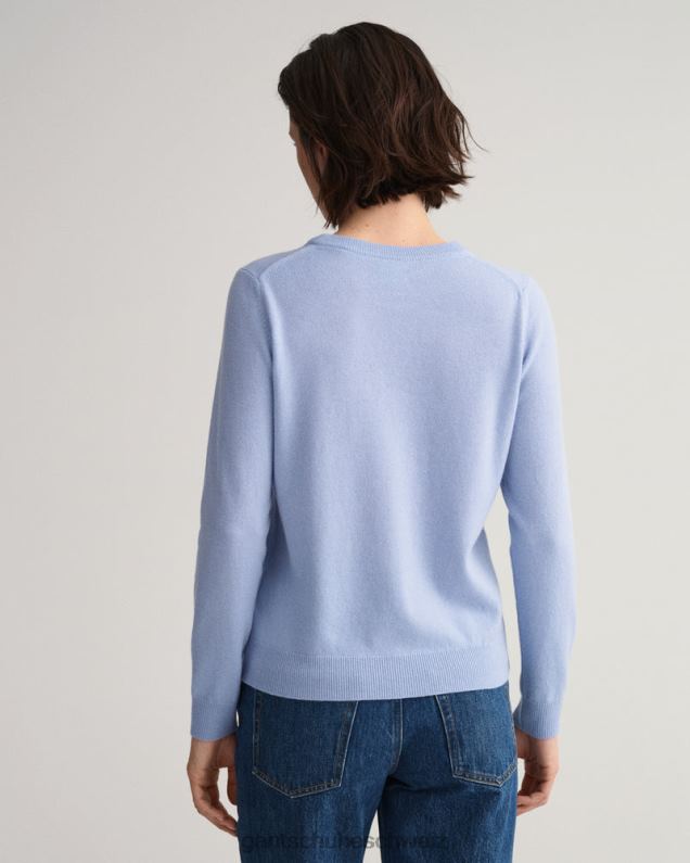 Frauen Pullover aus superfeiner Lammwolle mit Rundhalsausschnitt 0LP6X705 GANT blaue Glocke